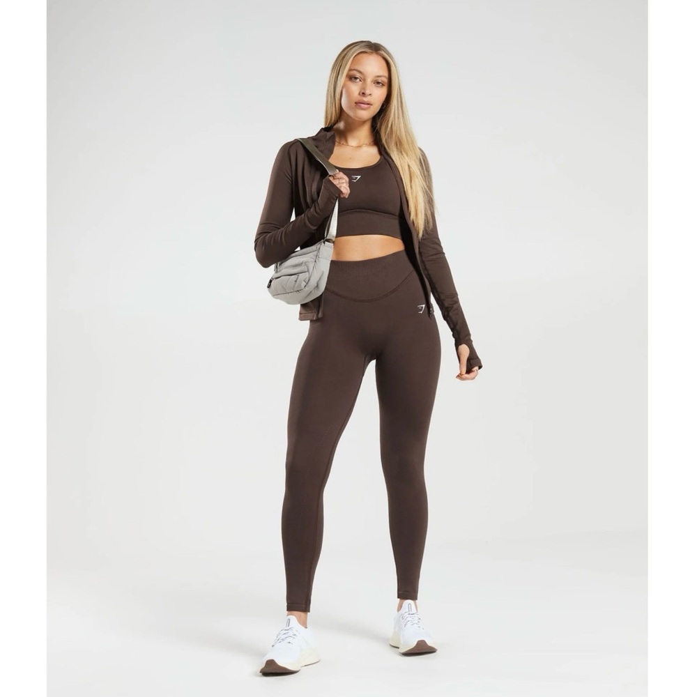 NWT GYMSHARK Sweat Seamless Leggings in Shadow Brown Size XS - Picture 16 of 16